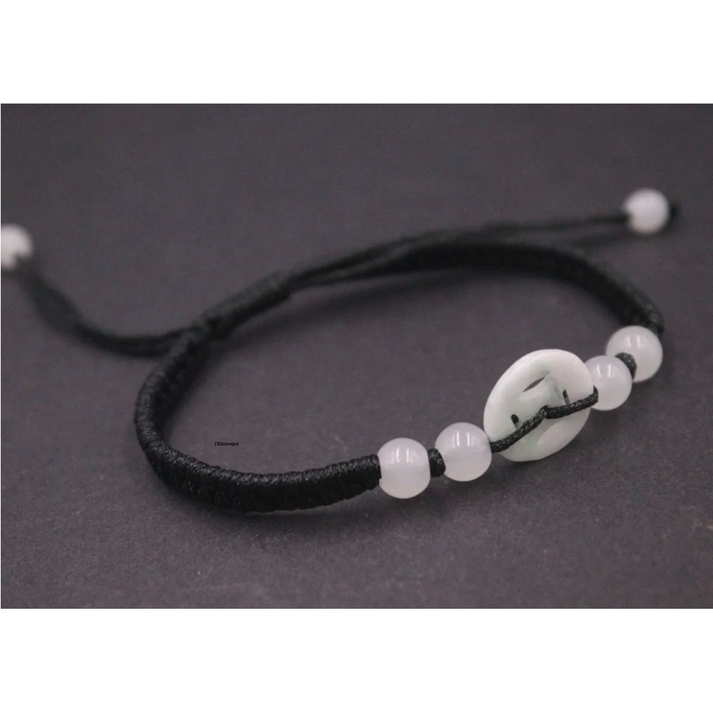 💖 Jade Macrame Bracelet 7”-8” adjustable NEW